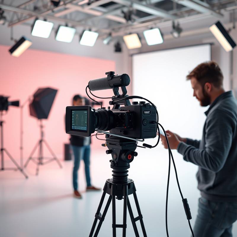 Equipo de Creativa Films grabando un video corporativo en un estudio.