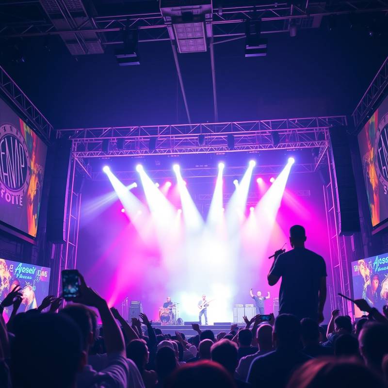 Grabación de un concierto de música urbana.